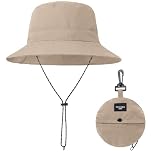 BBXWANG Packable Bucket Hats Women Adjustable Summer Lightweight Hat Foldable Beach Fishing Cap Khaki