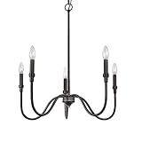 Homebelife 5-Light Farmhouse Chandelier Lighting Fixture, Linear Pendant Light for Kitchen Island, D