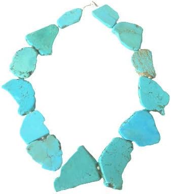 Chunky Turquoise Statement Necklace with Silver Accents