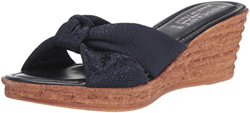 Tuscany Women's Jolanda Wedge Sandal, Navy Crepe, 8.5 #TOP3