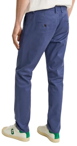 Gant Para Hombre. 1505220 PantalóN Chino Slim Fit Marino (33/34), Casual, AlgodóN, Sostenible - 3
