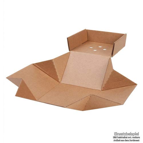 BIOZOYG 100 Contenitori Hamburger Box con Coperchio Pieghevole I Scatole per Hamburger Compostabili di Cartone Kraft con Fori I Robuste Scatole per Cibo da Asporto marroni 13x13x10cm, quadrate