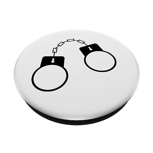 Handcuffs Hand Cuff Handcuff Manacle Shackle PopSockets Swappable PopGrip, Black - Image 2