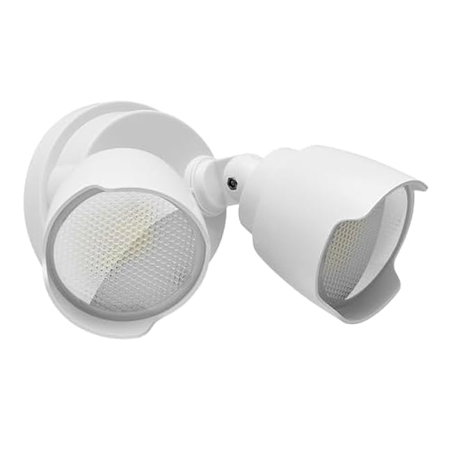 15W LED Flood Light 3000K/5000K Light Dual-Head Wall/Eave Mount White