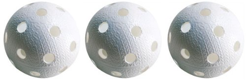 Realstick Floorball Unihockey Ball 3er Set Farbe: Weiß | Wettkampfball Trainingsball mit IFF Zertifikat für geprüfte Qualität Cover