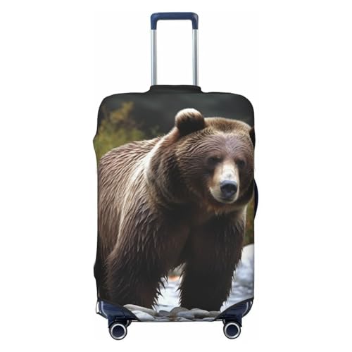 Brown bear Luggage Covers for Suitcase Tsa Approved, Spandex Elastic Suitcase Cover Protector Washable Anti-Scratch Travel Baggage Cover Fit 18-32 Inch Luggage