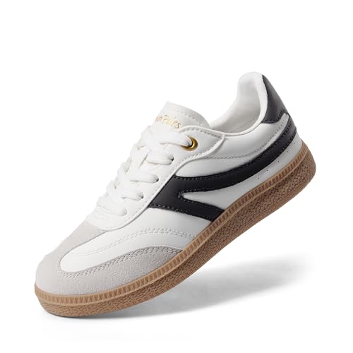 DREAM PAIRS Boys Girls Indoor Soccer Shoes Kids Youth Child Training Football Baseball Tennis Casual Sneakers 13 Little Kid White