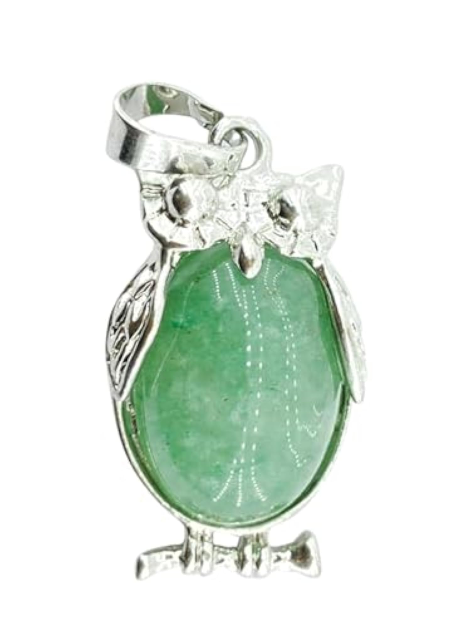 Handcrafted Green Aventurine Owl Pendant Necklace, Unisex