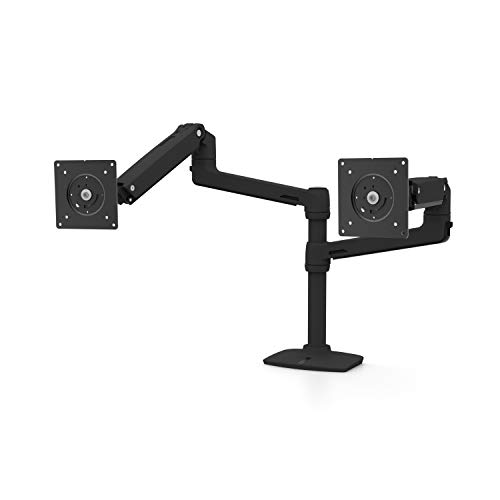 Image of Ergotron - LX Vertical Stacking Dual Monitor Arm, VESA Desk Mount - for 2 Monitors Up to 24 Inches, 7 to 20 lbs Each - Matte Black