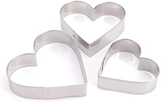 3 Stainless Steel Heart Shaped Cookie Cutters, Perfect for Making Pastry and Baking Gifts