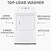 Midea White Top Load Washer and Dryer Pair 3.9 Cu Ft High Efficiency Washer and 6.7 Cu Ft Electric Dryer Bundle with 8 Cycles 4 Temperature Settings Dryer Vent Power Cable and 12 Month CPS Plan