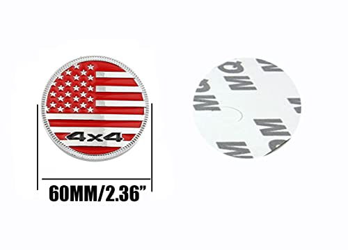 Image of CONGCONG 2Pcs 4X4 Metal Automotive Emblem, 3D Metal Car Badges Round Emblem Decals Stickers Compatible with Jeep Wrangler Vehicles Trucks.
