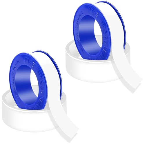 LICQIC Ptfe Tape, Plumber's Tape, Pft Duct Tape for Leaking Pipe Thread Screw Heads in Bathroom, Kitchen, Garden (2 Pcs)