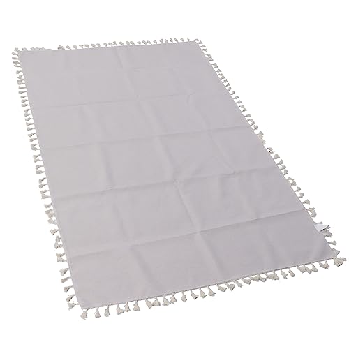 Nappe de table en coton lin chic 140x90cm avec pompons élégants - 6