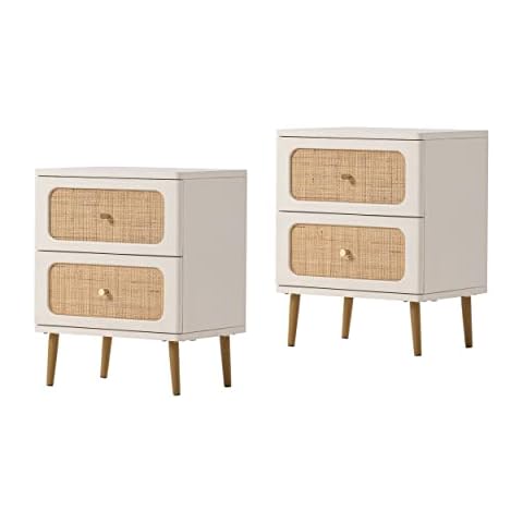LONYKE Wicker Rattan Nightstand Set Cover