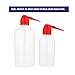 WEKADRIN 4Pcs Laboratory Plastic Wash Bottles with Elbow Bent Narrow Mouth, Graduated Safety Squeeze Bottles for Chemicals and Tattoo Washing, Suitable for Lab and Industrial Use