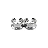 Jazuaiao Pendientes únicos con diseño de cara de gato para lóbulos de oreja, tapones para los oídos, calibres, accesorios de joyería para mujeres y hombres, piercing corporal, regalos de joyería, 14mm