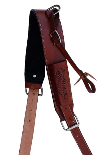 Panier De Selle Western Ridex – Cuir Outillé – Pour Flanc Arrière – Neuf (Inde)