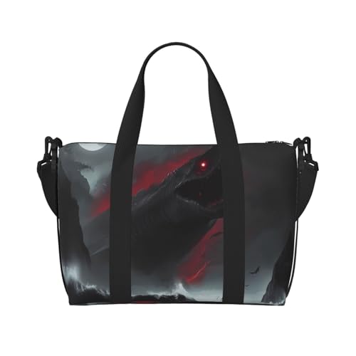 Phayah Giant Shark In The Sea Crossbody Travel Bag Overnighter Duffel Bags Carry On Size Ideal For School Or Overnight Travel Bag