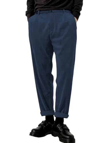 Image of KOTTY Men's Solid|Button|Straight|Regular fit|Corduroy Trousers|Pant for Men