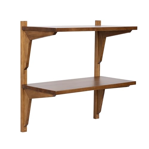 Kate and Laurel Meridien Modern Two-Tier Wooden Shelves, 24 x