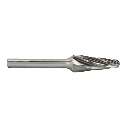 Image of Drill America SL-6NF Carbide Burr /Rotary File Cone Radius End None-Ferrous for Aluminum 5 /8 inch Dia. x 1-5 /16 inch Cut Length with 1 /4 inch Shank and 3-1 /16 inch Overall Length, DUL Series