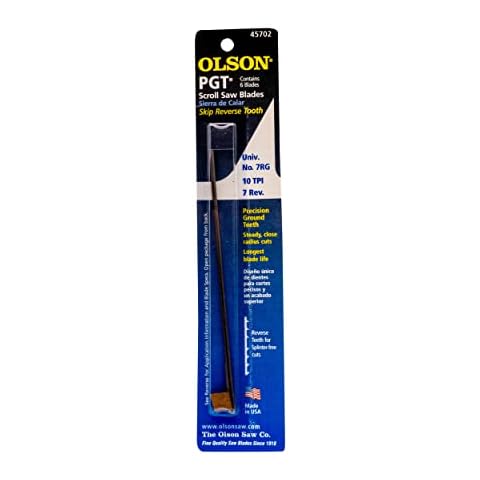 Olson Saw PG45702 7 Reverse Precision Ground Scroll Saw Blade, TPI-10 Cover