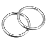 uxcell 316 Stainless Steel Round Ring Welded O-Rings 45mm(1.77') ID 6mm Thick 2pcs