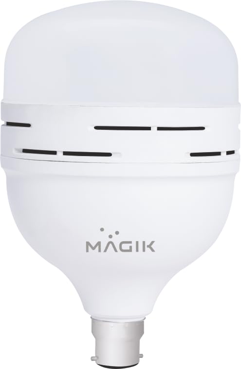Image of MAGIK Savio 30W LED Rechargeable Emergency Bulb | 6500K Cool White | 4-Hour Backup | B22 Base | Energy Efficient Light for Power Cuts | Pack of 1