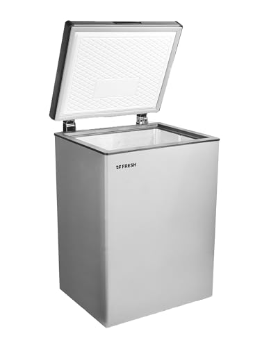 فريزر من فريش موديل FDF 130F، قائم بذاته بباب علوي، لون فضي، مع خاصية التجميد السريع وإضاءة داخلية وموفر للطاقة، سعة 130 لتر
