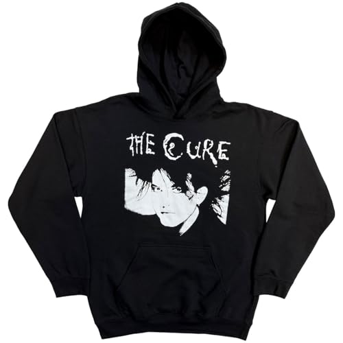 Image of Rock Off officially licensed products The Cure Robert Illustration Official Unisex Hoodie Hooded Top (Medium) Black