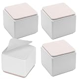 Calenxy Rialzo per mobili, 52 mm, 4 pezzi, 6 x 6 x 5,2 cm, piedini autoadesivi per mobili, in acciaio al carbonio, per divano, letto, tavolo e armadio, portata 500 kg per gamba, colore bianco