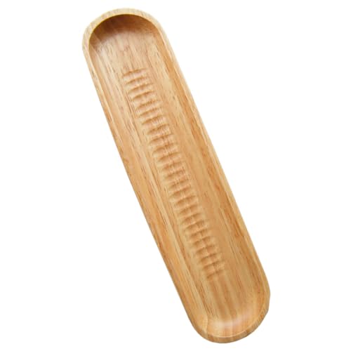 Plato rectangular de madera estilo japonés 26x7cm miniatura 1