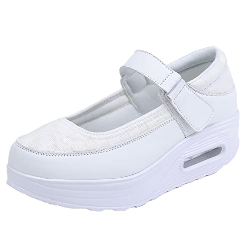 CrazySavage Womens Walking Shoe-Sock Sneakers Slip on Nursing Orthotic Heel Pain Relief Wedge Mesh Platform Air Cushion Buffer Nurse Shoe - Main Image