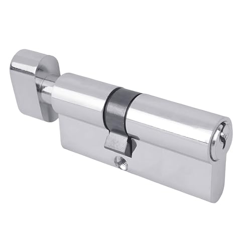BAUSTER® Cylindre de serrure en nickel avec bouton 30/40 - Cylindre profilé - Accessoire de rechange - Clé réversible - Serrure de sécurité pour porte d'entrée