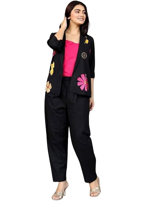 T.K Enterprises Chitr a Creation Women’s Embroidery Blazer Three Piece Set-picture-27