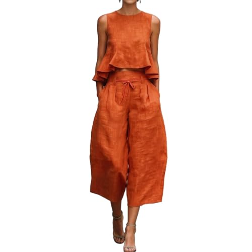 Conjunto de 2 piezas para mujer fresco contra el calor con pantalon ancho