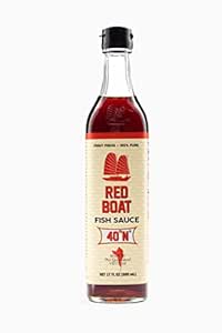 Red Boat Fish Sauce | Premium 40°N Fish Sauce made with just 2 ingredients in Vietnam | Keto, Paleo &amp; Whole 30 | Gluten and Sugar free | 17 fl oz