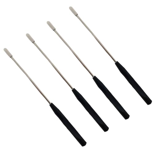 22cm Experimental Inoculation Loop Full Copper with Chrome Plating Experimental Rod Reusable Laboratory Research Tool for Lab (4PCS, Black)