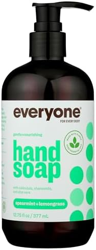 Everyone Liquid Hand Soap, 12.75 Ounce (Pack of 1), Spearmint and Lemongrass, made with Essential Oils for Kitchen and Bathroom
