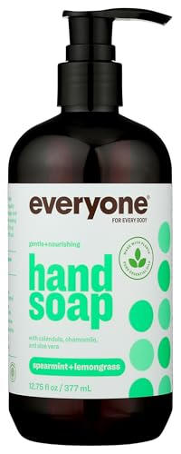 Everyone Liquid Hand Soap 12.75 Ounce (Pack of 1) Spearmint and Lemongrass made with Essential Oils for Kitchen and Bathroom