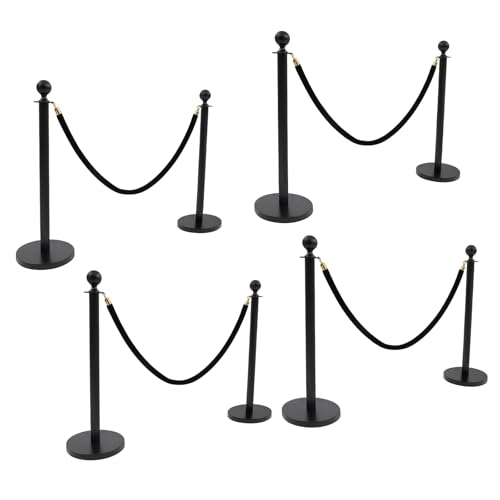 If You Get a Crowd, This Line System Keeps Everyone Happy 6 8-Pack Stainless Steel Stanchion Posts with 4 Barrier Ropes, Crowd Control Barriers, 37.4-inch Tall Retractable Post System for Queues, Exhibitions, Museums, and Event Venues