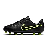 Nike Jr. Tiempo Legend 10 Club Multi-Ground Low-Top Soccer Cleats (Little Big Kid) Sneaker, Black/Volt, 5.5 US Unisex