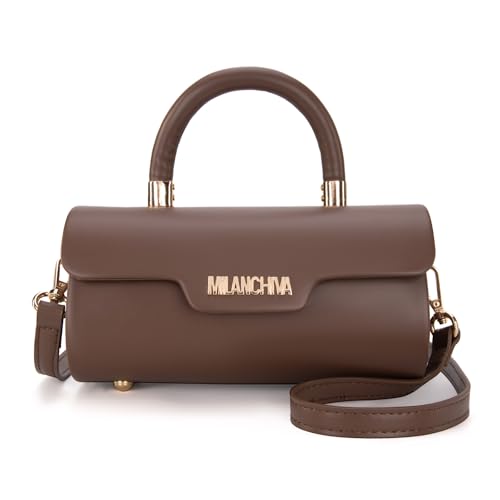 Image of Milan Chiva Top Handle Bag for Women Mini Barrel Crossbody Handbag with Adjustable Strap Elegant Small Purses | Small