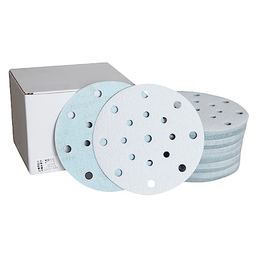 Grinding Wheel, Sanding Discs, 100Pcs Sanding Discs, 6 Inch 17 Holes Sanding Discs Hook and Loop Sanding Pads 60 80 100 120 150 180 240 320 400 800 1000 Grits(80grit)