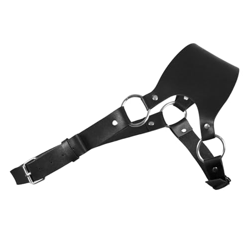Limmion Harness Männer Leder Herren Body Harness, Einstellbar Körper Bondage Brustgurt, Fetisch Sexy Unterwäsche für Mann Leder Dessous für Sex Geschirr für Party Kostüme Party Clubwear Lingerie