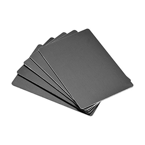 Cartes vierges aluminium noir pour impression laser sans bavure 100x60 mm x5