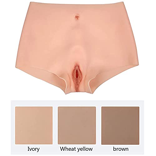 AJIU Calcinha vagina de silicone realista, roupa íntima para levantar glúteos com vagina penetrável