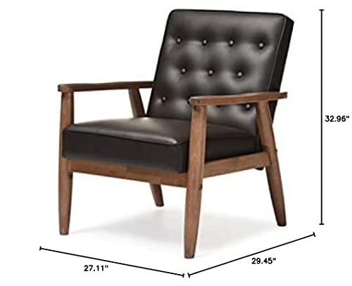 Baxton Studio Bbt8013-Brown Chair Armchairs, 1人掛け, Brown #TOP2