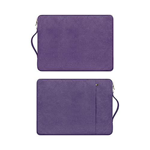 Rainyear 15.6 Inch Laptop Sleeve Case Compatible With 15.6" Notebook Computer Chromebook,Briefcase With Handle Strap Front Pocket Padded Cover Polyester Waterproof Protective Bag,Purple #TOP6